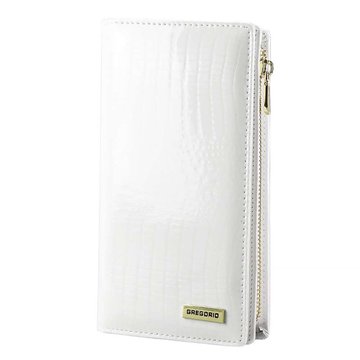 Skórzany portfel damski biały Gregorio GFW-124 pionowy RFID Secure