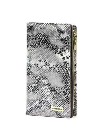 Skórzany Portfel Damski Gregorio SNR-124 Popiel RFID Secure Pionowy