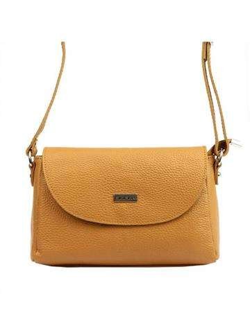 Torebka Skórzana MiaMore Camel Listonoszka Srebrne Okucia MiaMore 01-018