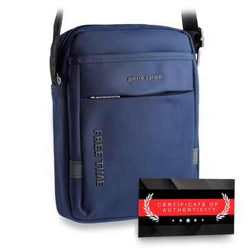 Saszetka męska niebieska Pierre Cardin 1701 ALAN09 na ramię średnia Certyfikat