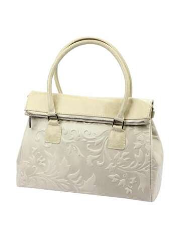 Torebka Damska Skórzana Luka 20-054 MN Beżowa Shopperbag z Dodatkowym Regulowanym Paskiem