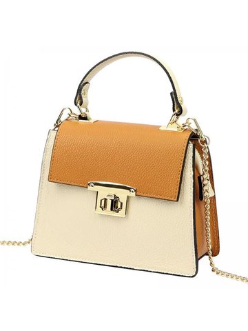 Damska Torebka Skórzana Luka 20-051 L DOLLARO beż + kamel