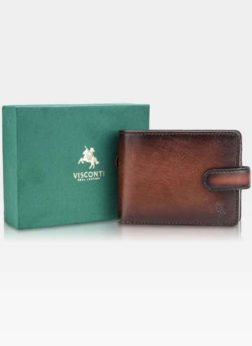 Visconti Portfel Męski Skórzany Henry AT-72 RFID Brązowy