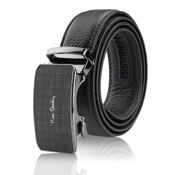 Pasek Skórzany Męski Automatyczny PIERRE CARDIN Czarny Metalowa Klamra Automatyczna