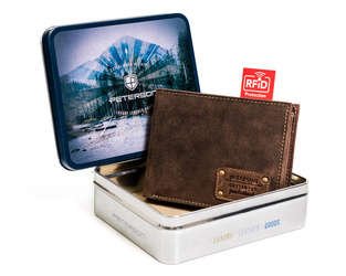 Portfel męski z nubukowej skóry naturalnej — Peterson