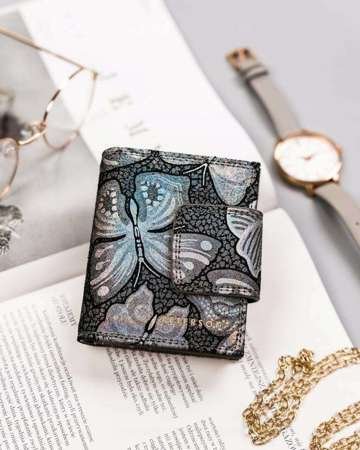 Mały, skórzany portfel damski na zatrzask — Peterson