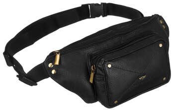 Skórzana nerka męska z frontową kieszenią Peterson