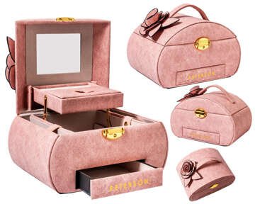 Szkatułka na biżuterię zamykany organizer na biżuterię na pierścionki