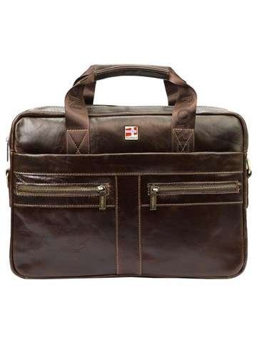 Teczka Męska Nordee S134 S Skóra Naturalna Brązowa Elegancka z Paskiem A4