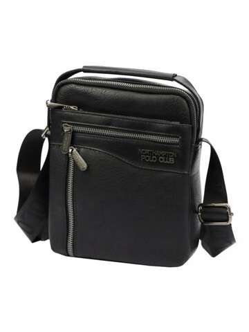Czarna torba eko-skóra na ramię Northampton Klub Polo PC3104 casual