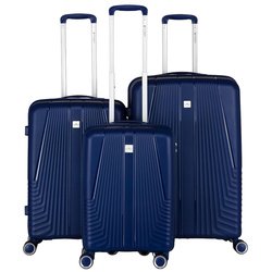 Zestaw walizek podróżnych z tworzywa ABS w granatowym kolorze - Peterson