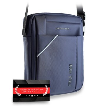 Pierre Cardin 2011 ALAN09 niebieska saszetka męska na ramię casual Certyfikat