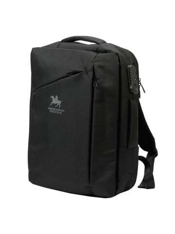 Czarny duży torbo-plecak męski Northampton Polo Club PC3096# na szelkach