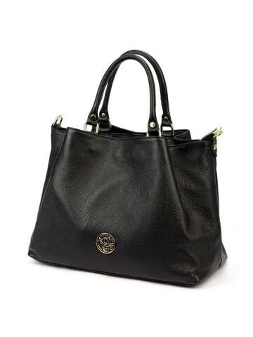 Torebka Damska Skórzana A4 Gregorio 1743 DOLLARO Czarna Shopperbag z Dodatkowym Paskiem