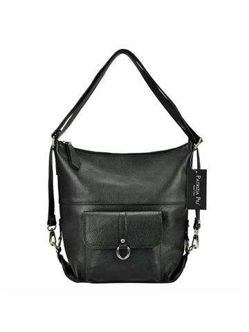 Torebka Damska Patrizia 19-001 Skóra Naturalna Shopperbag Czarna Duża Mieści A4