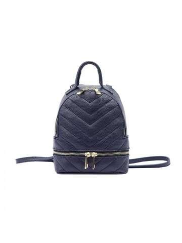 Plecak Damski Luka 20-026 DOLLARO Skórzany Granatowy Mały Z Złotymi Okuciami