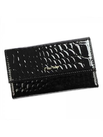 Etui na Telefon iPhone 11 MiaMore Skórzane Czarne z Złotym Łańcuszkiem i Kieszonkami