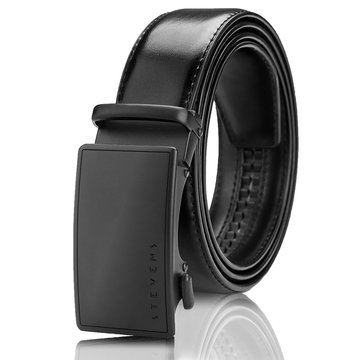 Elegancki pasek męski Stevens  skóra naturalna, czarny, automatyczna klamra