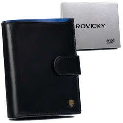 Skórzany portfel męski na karty z systemem RFID ProtectRovicky