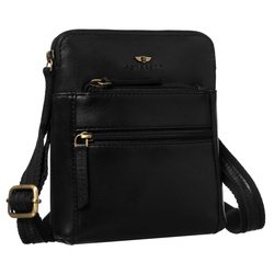 Elegancka listonoszka męska ze skóry naturalnej w czarnym kolorze zamykana suwakiem - Peterson