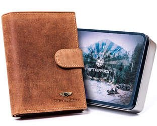 Skórzany portfel z zapinką na zatrzask Peterson