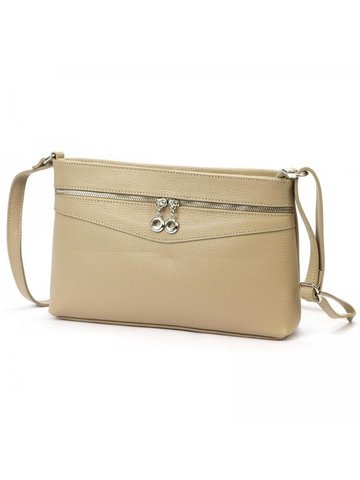 Damska Torebka Skórzana Luka 24-065 DOLLARO ciemny beż