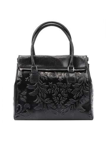 Torebka Damska Luka 20-054 Shopperbag Skórzana Czarna Duża z Dopinanym Paskiem