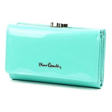 Portfel Damski Pierre Cardin 07 SHINY 108 Skórzany Turkusowy