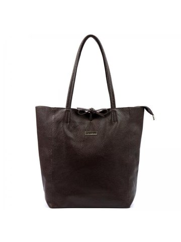 Damska Torebka Skórzana A4 MiaMore 01-014 Z DOLLARO ciemny brąz