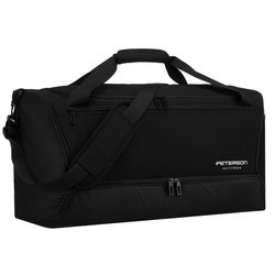 Czarna, pojemna torba podróżna wykonana z wytrzymałego poliestru - Peterson