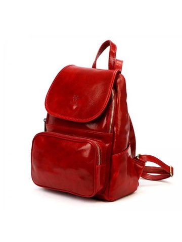 Florencja 2007 Skórzany Plecak Czerwony Damski Na Ramię i Plecy Elegancki