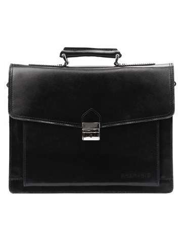 Teczka Męska Gregorio Art.6 SILVER Skóra Naturalna Czarna Fason Biznesowy z Dopinanym Paskiem