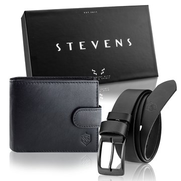 Zestaw Prezentowy STEVENS Portfel i Pasek w pudełku na prezent Dla Taty Dla Syna