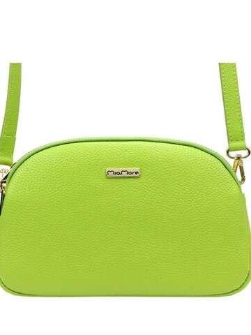 Torebka Skórzana MiaMore Dollaro Listonoszka Pistacjowa Ze Skóry Naturalnej