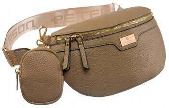 Pojemna saszetka damska na szerokim pasku z dodatkową portmonetką Peterson