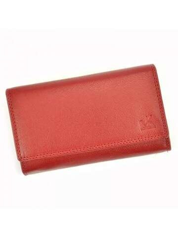 Portfel Damski Skórzany Money Kepper 12137 RFID Czerwony Poziomy Medium
