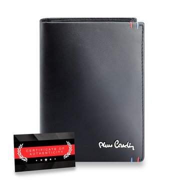 Pierre Cardin Pionowy Portfel RFID z Naturalnej Skóry Certyfikat