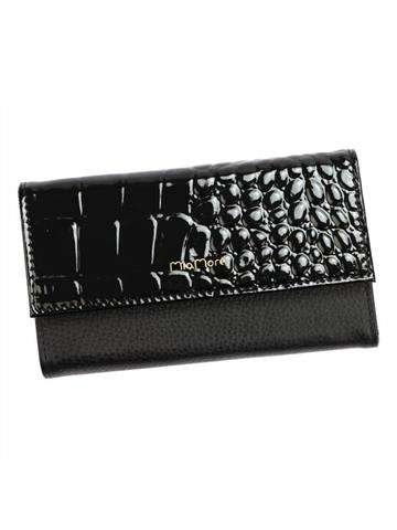 Etui Skórzane MiaMore PHONE CASE L1782 dla iPhone 12 Pro Czarne Eleganckie z Złotymi Okuciami