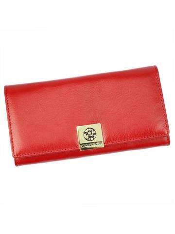 Portfel Damski Gregorio GS-106 Skóra Naturalna Czerwony Poziomy Duży RFID Secure