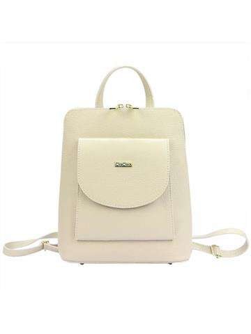 Plecak Damski MiaMore Kremowy Elegancki ze Skóry Naturalnej z Złotymi Okuciami 01-010 DOLLARO