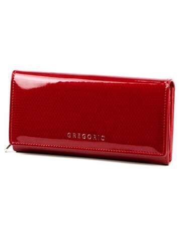 Portfel Damski Skórzany Gregorio CB-106 Czerwony z Przegródkami na Karty i Zatrzaskiem