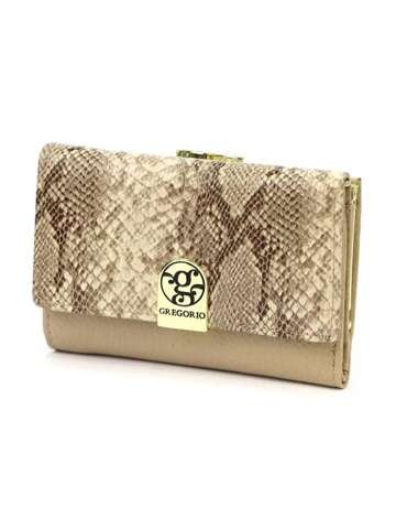 Portfel damski skórzany Gregorio SMC-117 beżowy elegancki