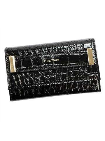 Etui na Telefon MiaMore PHONE CASE M1784 dla iPhone 12 Pro Czarne Eko-Skórzane z Złotym Łańcuszkiem i Paskiem