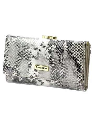 Portfel damski skórzany Gregorio SNR-108 popiel poziomy