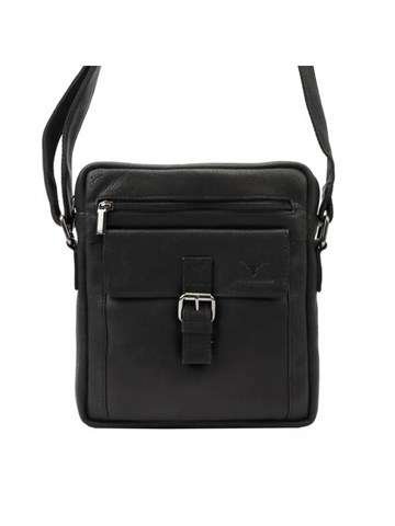 Saszetka Męska Money Kepper HN7692 Skórzana Czarna Crossbody