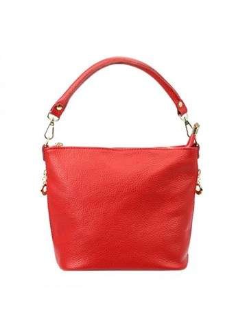 Torebka Damska Skórzana Patrizia Czerwony Worek Złote Okucia Mała Na Ramię Do Ręki Elegancka