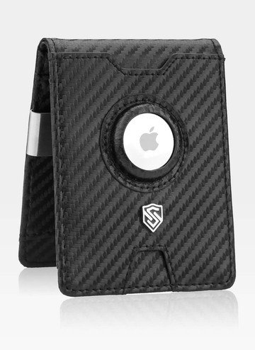 Portfel Męski z Miejscem na AirTag  STEVENS Skórzany Klips RFID z szybkim dostępem do karty