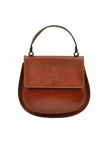 Torebka Damska Skórzana Gregorio 511 Kuferek Brązowa z Dodatkowym Paskiem