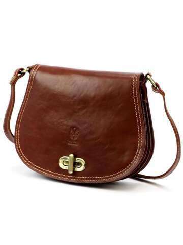 Damska Torebka Skórzana Florence ART. 873 Brązowa Listonoszka Crossbody Naturalna Skóra