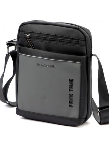 Pierre Cardin 2051 ALAN09 czarna popiel saszetka męska na ramię casual